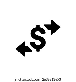 Dollar Sign with Two Arrows Illustrating Financial Movement and Growth