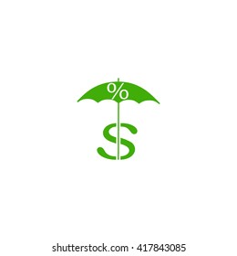 dollar sign, umbrella icon