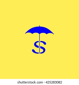 dollar sign, umbrella icon