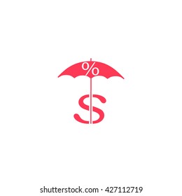dollar sign, umbrella icon