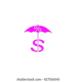 dollar sign, umbrella icon