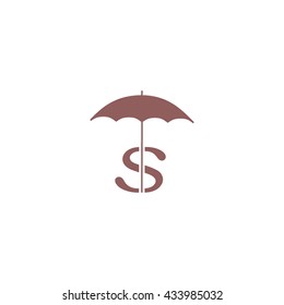 dollar sign, umbrella icon