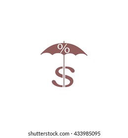 dollar sign, umbrella icon