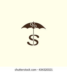 dollar sign, umbrella icon