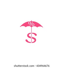 dollar sign, umbrella icon