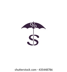 dollar sign, umbrella icon