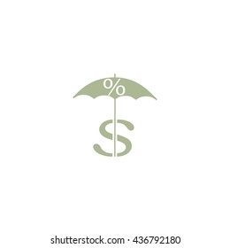 dollar sign, umbrella icon