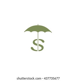 dollar sign, umbrella icon