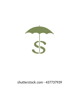 dollar sign, umbrella icon