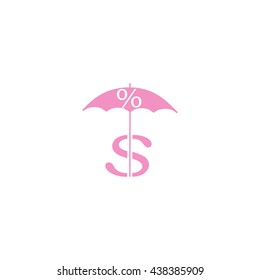 dollar sign, umbrella icon