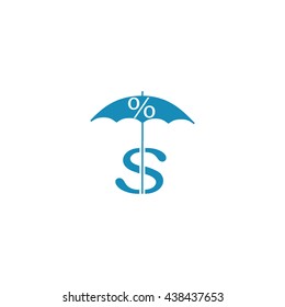 dollar sign, umbrella icon