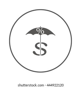 dollar sign, umbrella icon