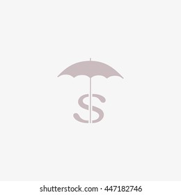dollar sign, umbrella icon