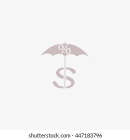 dollar sign, umbrella icon