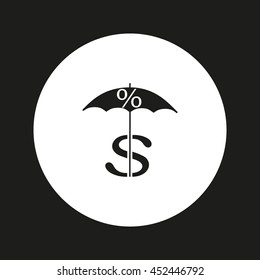 dollar sign, umbrella icon