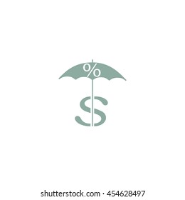 dollar sign, umbrella icon