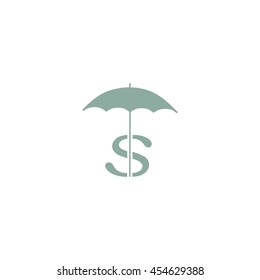 dollar sign, umbrella icon