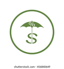 dollar sign, umbrella icon
