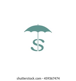 dollar sign, umbrella icon