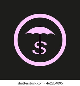 dollar sign, umbrella icon