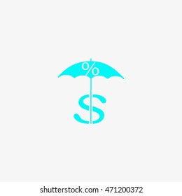 dollar sign, umbrella icon