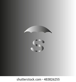 dollar sign, umbrella icon