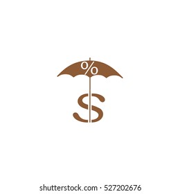 dollar sign, umbrella icon