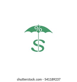 dollar sign, umbrella icon