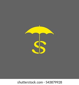 dollar sign, umbrella icon