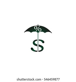 dollar sign, umbrella icon