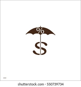 dollar sign, umbrella icon