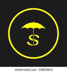 dollar sign, umbrella icon