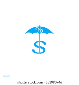 dollar sign, umbrella icon