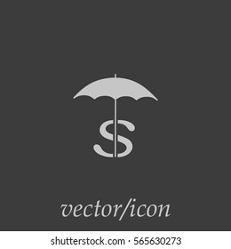 dollar sign, umbrella icon