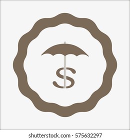 dollar sign, umbrella icon