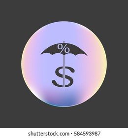 dollar sign, umbrella icon