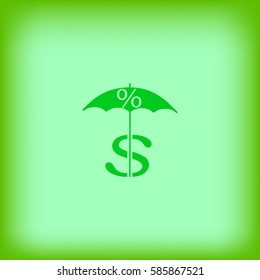 dollar sign, umbrella icon