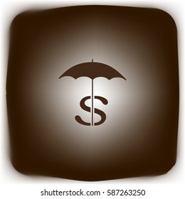 dollar sign, umbrella icon