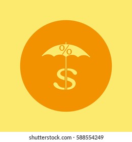 dollar sign, umbrella icon
