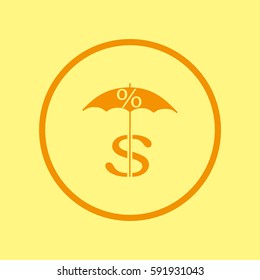 dollar sign, umbrella icon