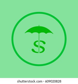 dollar sign, umbrella icon