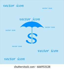 dollar sign, umbrella icon