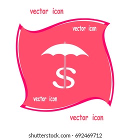 dollar sign, umbrella icon