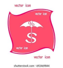 dollar sign, umbrella icon