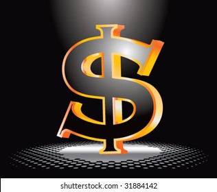dollar sign under spotlight