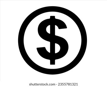 Fondo blanco de arte vectorial de signo de dólar