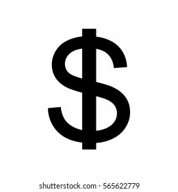 Dollar sign vector design isolated on white background