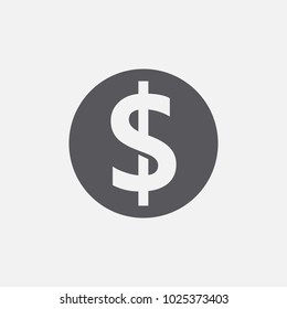 dollar sign vector icon for coins and finances 