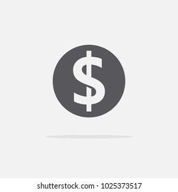 dollar sign vector icon for coins and finances 