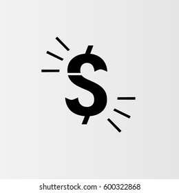 Dollar Sign Vector Icon, The symbol of dollar currency. Simple, modern flat vector illustration for mobile app, website or desktop app     
